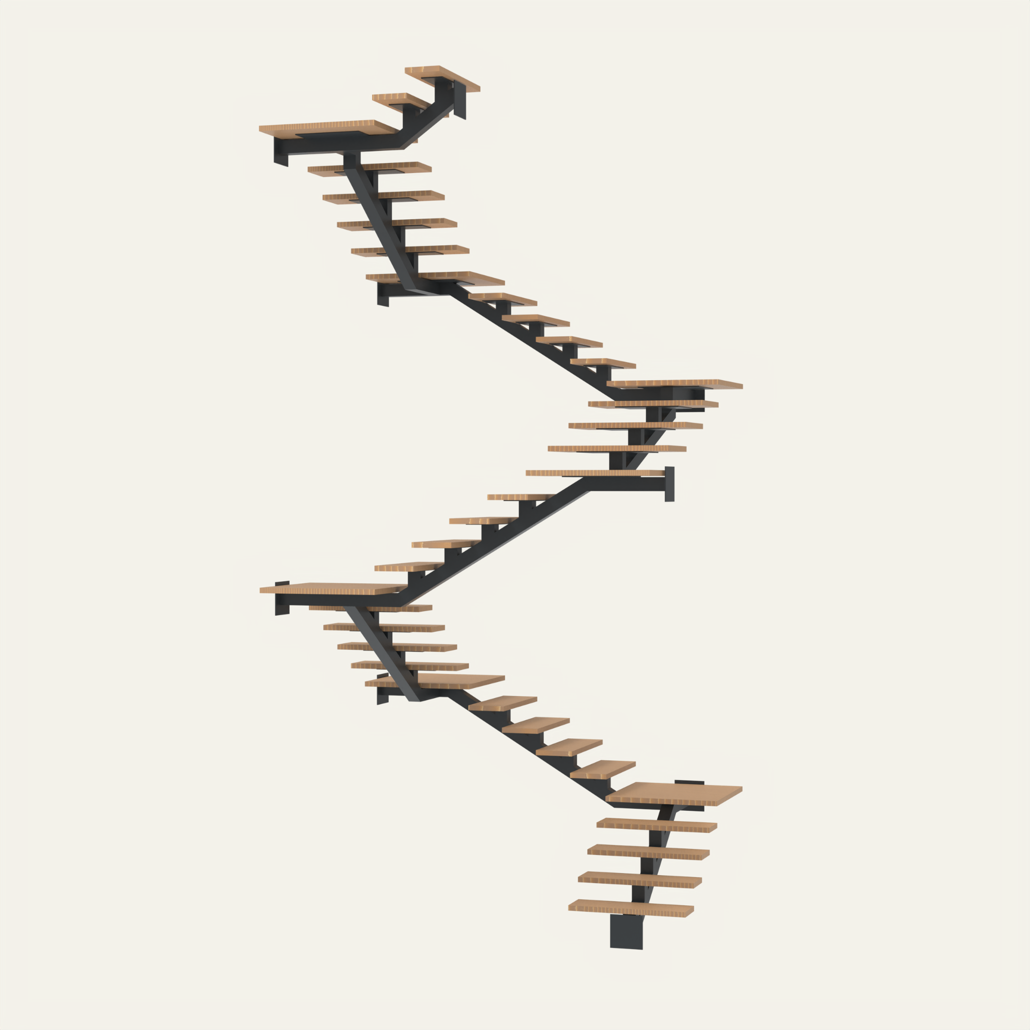3D rendering of a custom staircase